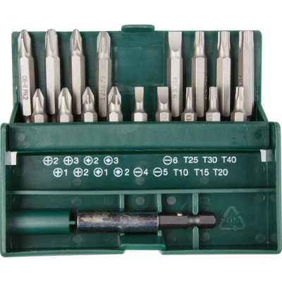 Набор бит Kraftool Expert с магнитным адаптером, Cr-V, 26131-H18 (18 предметов) купить в отделе магазина Экономстрой