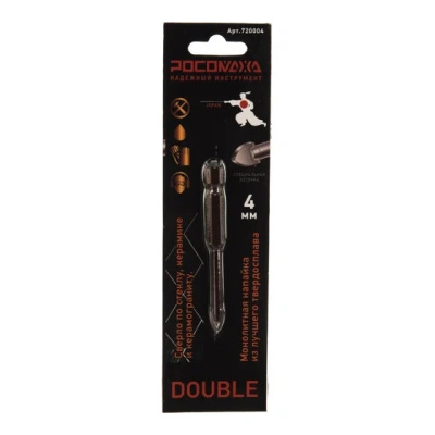 Сверло по керамике и стеклу (4 мм; 2 грани) Росомаха Дабл, 720004 купить в отделе магазина Экономстрой