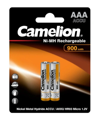 Аккумулятор Camelion AAA Ni-Mh BL-2 LR3, 900mAh, 1,2V (2 шт)