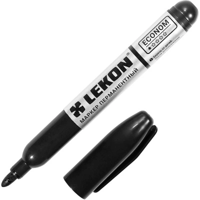Маркер перманентный строительный для разметки Lecon Econom, черный