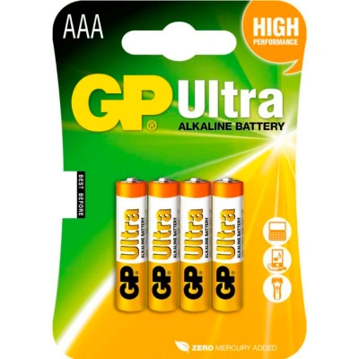 Батарейка алкалиновая GP Ultra Alkaline LR03-4BL 24А / ААА, 1,5V (4 шт)