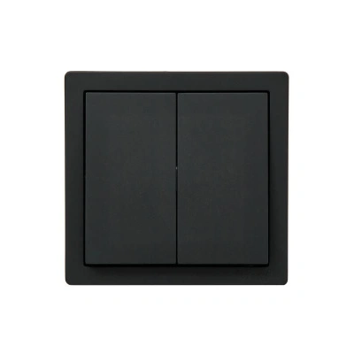Выключатель 2- клавишный  Lezard Leto, черный купить в отделе магазина Экономстрой