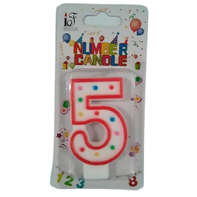 Свеча для торта, 6,5 см, цифра 5