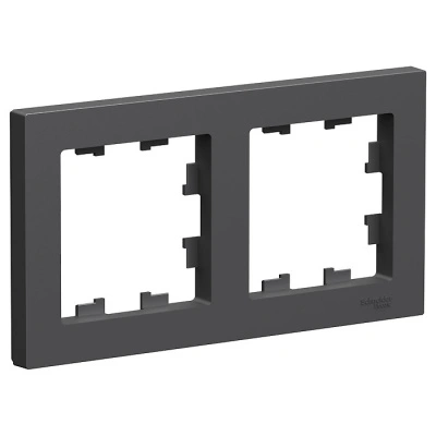 Рамка 2-постовая Systeme Electric AtlasDesign, базальт (ATN001402) купить в отделе магазина Экономстрой