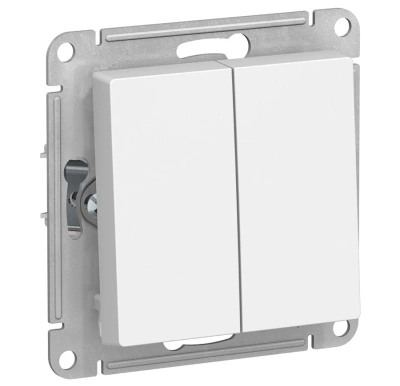Выключатель 2 клавишный белый Atlas ATN000151