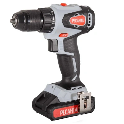 Аккумуляторная дрель-шуруповерт Ресанта ДА-20-2ЛК-Б 75/14/10, 20 В (2х2 Ач) купить в отделе магазина Экономстрой