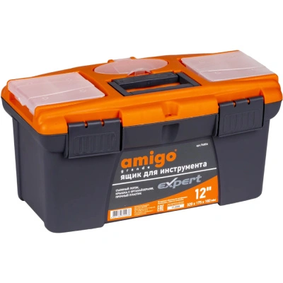 Ящик для инструмента Amigo, пластиковый, 12", 32х17,5х16 см купить в отделе магазина Экономстрой