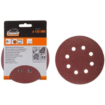 Шлифлист круглый самосцепляющийся перфорированный (5 шт; 125 мм; P40) Gepard, GP5001-40 купить в отделе магазина Экономстрой