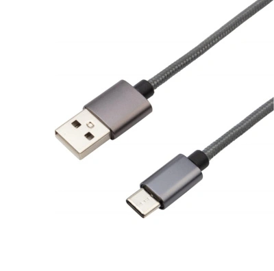 Кабель Rexant, нейлоновая оплетка, графит, 1 м, 3A, USB-Type-C