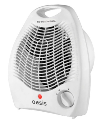 Тепловентилятор настольный спиральный Oasis SB-20R, 1/2 кВт