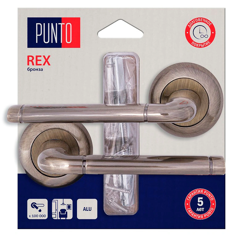 Ручка Punto раздельная LM/A R.TL54.REX/HD ABG-6, бронза купить в отделе Ручки дверные магазина Экономстрой