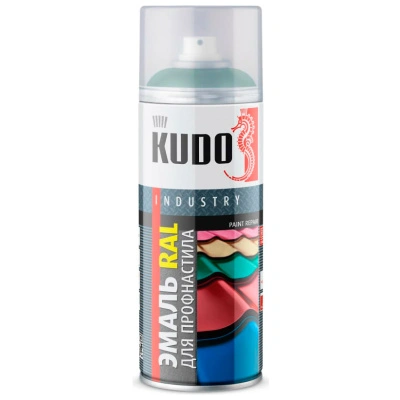 Краска аэрозольная алкидная для металлочерепицы и профнастила Kudo KU-06005R (зеленый мох; RAL 6005), 520 мл купить в отделе магазина Экономстрой
