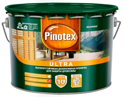 Антисептик Pinotex ULTRA с лаком палисандр для наружных работ 9л