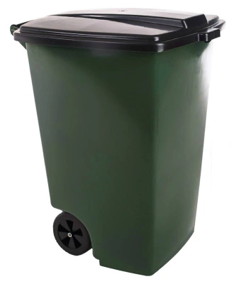 Контейнер универсальный 120 л, пластиковый, темно-зеленый, на колесах с крышкой купить в отделе магазина Экономстрой