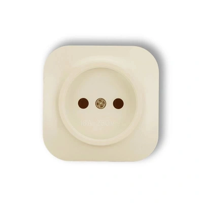 Розетка 1-местная без заземления TOKOV ELECTRIC, 16А, IP20, 250В, бежевая купить в отделе магазина Экономстрой