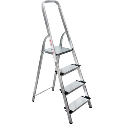 Стремянка алюминиевая Новая Высота NV 1117, 4 ступени, ширина ступени - 130 мм купить в отделе магазина Экономстрой