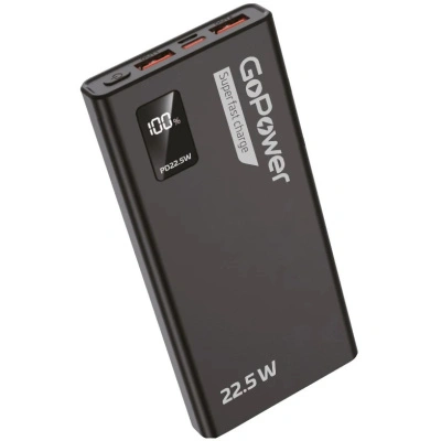 Внешний аккумулятор GoPower PB03-20, 20000 mAh, 3.0A, 22.5W, 2USB/Type-C, черный купить в отделе магазина Экономстрой