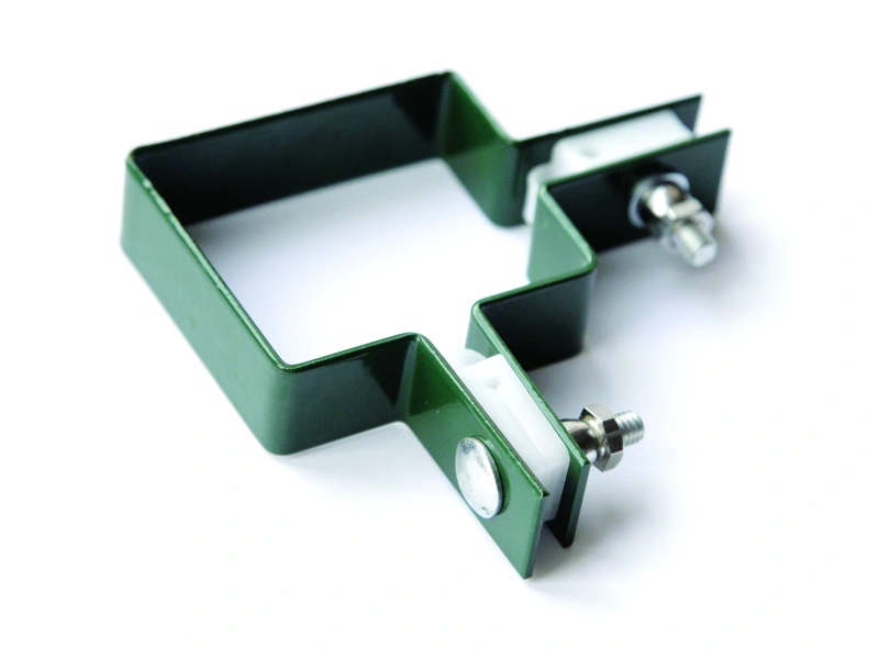 Крепление хомут угловой 62х55 мм зеленый RAL 6005 купить в отделе Комплектующие для заборов магазина Экономстрой