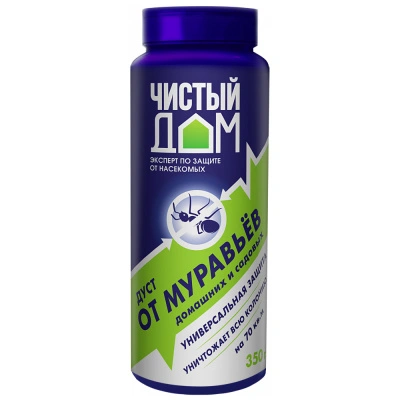 Средство от муравьев Чистый дом, Дуст, без запаха, 350 гр