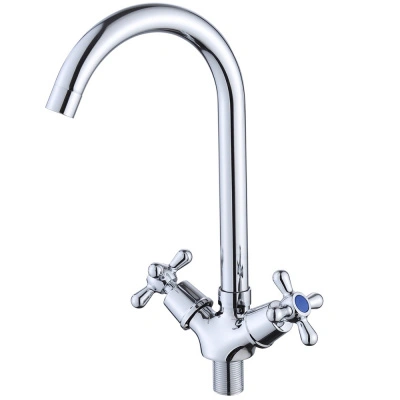 Смеситель для кухни с высоким изливом SMV GROUP нержавеющая сталь, хром купить в отделе магазина Экономстрой
