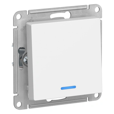 Выключатель Schneider Electric, Atlas, 1 клавишный, с подсветкой, белый