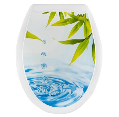 Сиденье для унитаза AQUA-PRIME Фотопринт &quot;Капли и Бамбук&quot; AQP.09.406-06