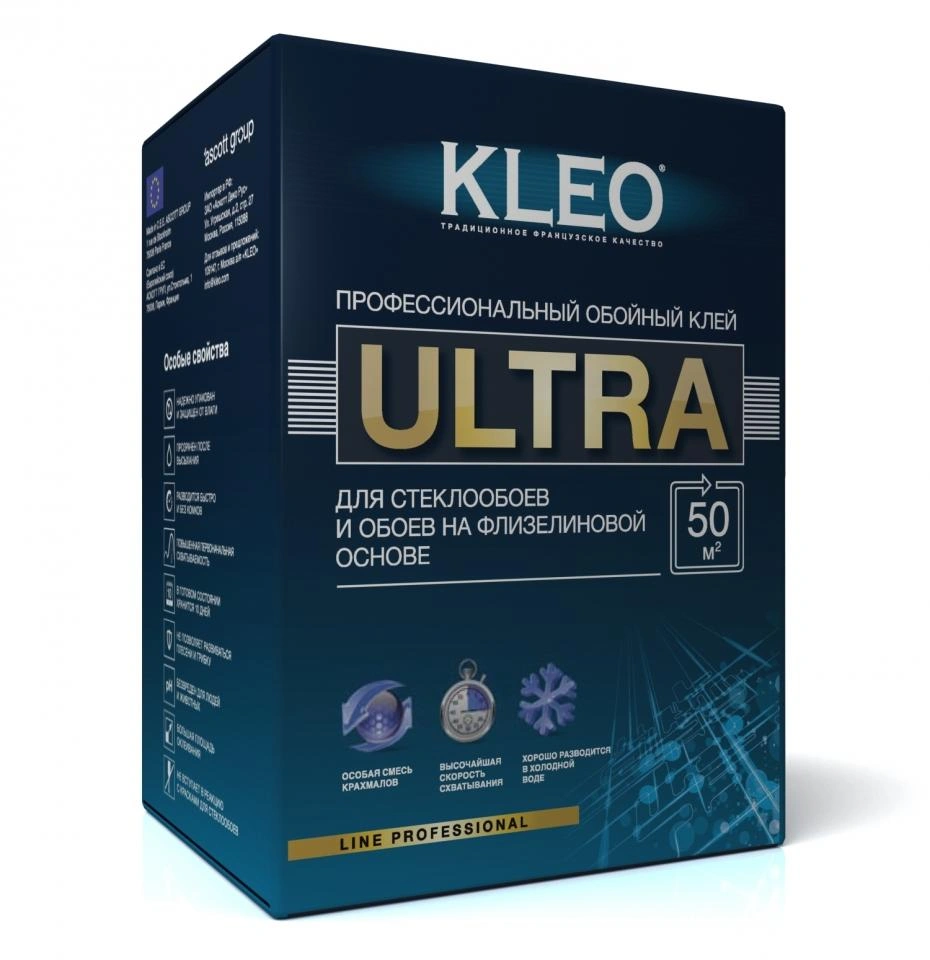 Клей для стеклообоев KLEO ULTRA (50 м2/500 гр.) купить в отделе Клей для обоев магазина Экономстрой