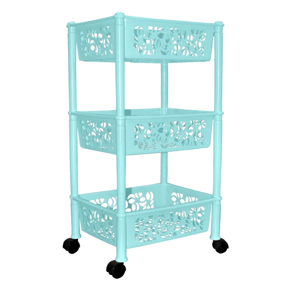 Этажерка Keeplex Light на колесиках трехсекционная прямоугольная 37х29х69см бежевый топаз			 купить в отделе Этажерки магазина Экономстрой