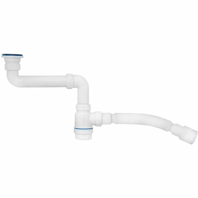 Сифон для умывальника MasterProf, 1 1/2"х40 со смещением (нержавеющая решетка) с гибкой трубой, 40х40/50 купить в отделе магазина Экономстрой