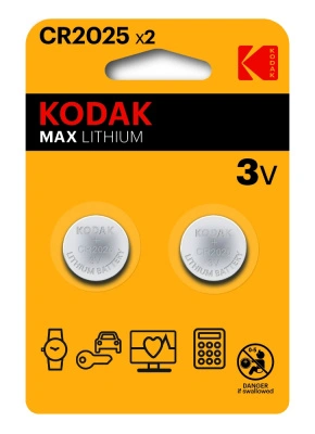 Батарейка литиевая Kodak Мax Lithium CR2025 BL2, 3V (2 шт) купить в отделе магазина Экономстрой