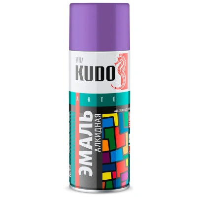Краска аэрозольная универсальная алкидная Kudo KU-1021 (сиреневая; RAL 4005), 520 мл