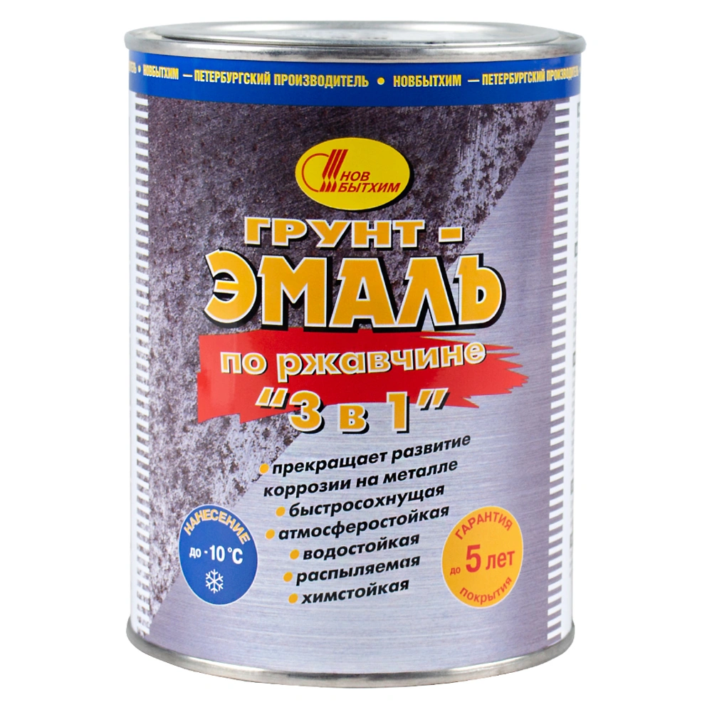 Грунт-эмаль по ржавчине 3 в 1 Новбытхим, зеленая, 1 л купить в отделе По ржавчине магазина Экономстрой