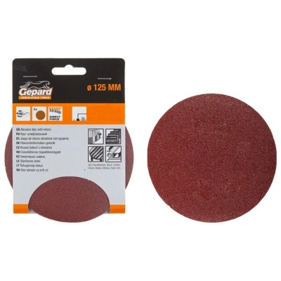 Шлифлист круглый самосцепляющийся (5 шт; 125 мм; P80) Gepard, GP5014-80 купить в отделе магазина Экономстрой