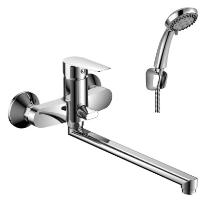 Смеситель для ванной и душа универсальный с длинным поворотным изливом, одноручный, Rossinka S35-33