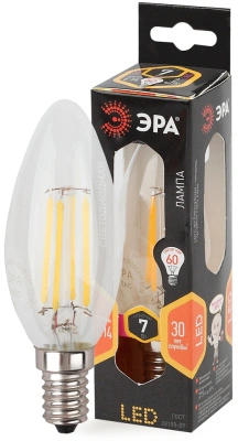 Лампа светодиодная нитевидная Эра F-LED свеча B35-7W-827-E14 695lm 2700К, Б0027942 купить в отделе магазина Экономстрой