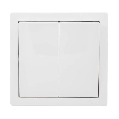Выключатель 2- клавишный  Lezard Leto, белый купить в отделе магазина Экономстрой
