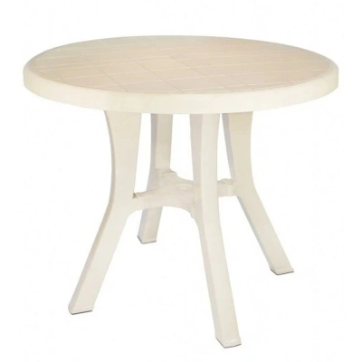 Стол пластиковый, круглый, бежевый, 80 см купить в отделе магазина Экономстрой