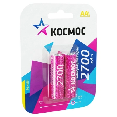 Аккумулятор Космос R6 (AA) Ni-Mh BL-2, 2700mAh, 1,2V (2 шт)