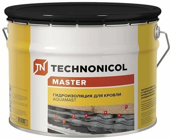 Мастика гидроизоляционная АguaMast для кровли (10 кг) 393557 купить в отделе Битумная гидроизоляция магазина Экономстрой