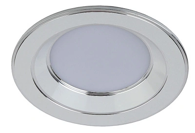 Светильник ЭРА KL LED 15-5 WH/CH светодиодный круглый &quot;серебряная окантовка&quot; 5W 4000K, белый/серебро