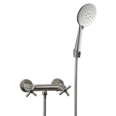 Смеситель для душа Aqueduc 345715 двуручковый, без излива, нержавеющая сталь купить в отделе магазина Экономстрой