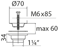 Выпуск VIR с нержавеющей чашкой 70 мм 1 1/4" 30981206
