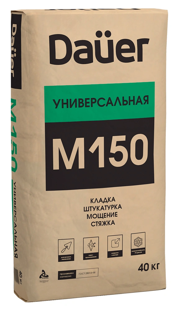 Сухая смесь М-150 универсальная Dauer, 40 кг купить в отделе Цементно-песчаные смеси магазина Экономстрой