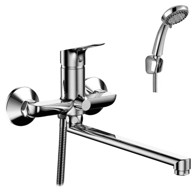 Смеситель для ванной и душа универсальный с длинным поворотным изливом, одноручный, Rossinka RS29-33