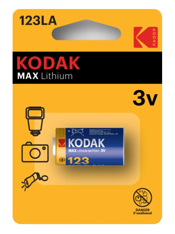 Батарейка литиевая Kodak Max CR123, 3V (1 шт) купить в отделе Батарейки магазина Экономстрой