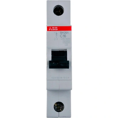 Автоматический выключатель ABB SH201 C16, 1P (16А; 6kA), 2CDS211001R0164