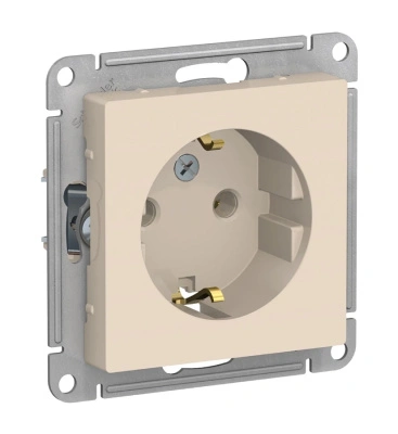 Розетка 2Р+Е с заземлением, бежевый Atlas ATN000243 купить в отделе магазина Экономстрой