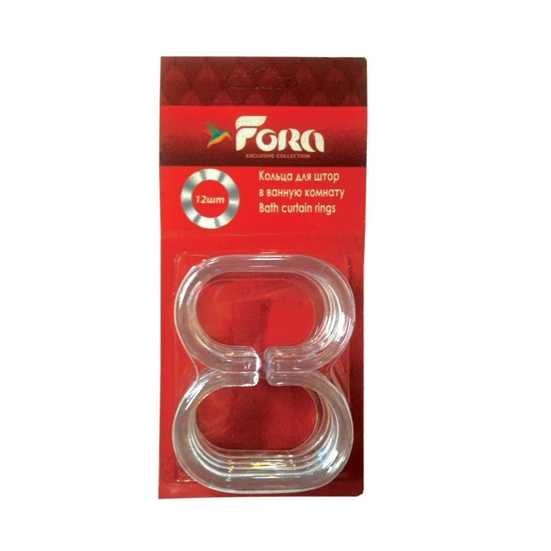 Кольца для штор Fora, пластиковые, прозрачные, &quot;С&quot;