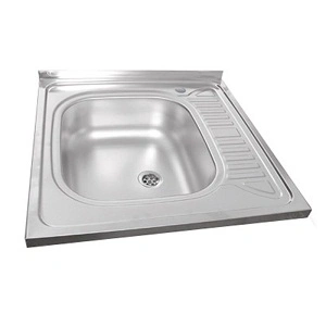 Мойка накладная 60х60/12,5 см 0,4 мм выпуск 1 1/2" левая Vladix 023-3334 купить в отделе Мойки нержавеющие магазина Экономстрой