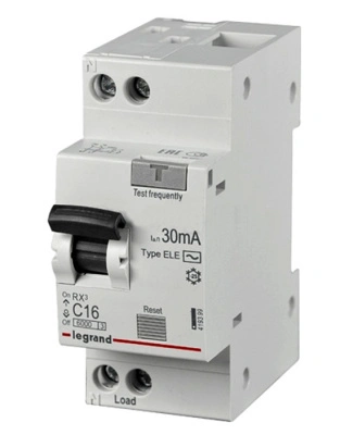 Дифференциальный автомат Legrand (АВДТ), 1P+N, 16А, C, 6 kA, 30 мA, тип AC, RX3 купить в отделе магазина Экономстрой